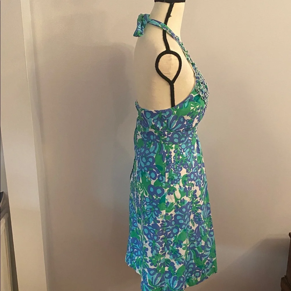 Lilly Pulitzer size zero cotton halter dress excellent condition - Picture 4 of 12